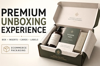 design unboxing experience packaging, shipping box and labels