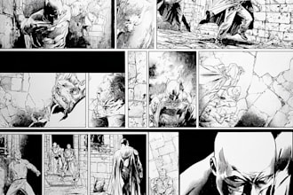 do superhero, fantasy or scifi comic book page art