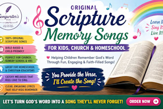 write original scripture memory song for kids, church and homeschool