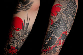 make a traditional japanese irezumi tattoo