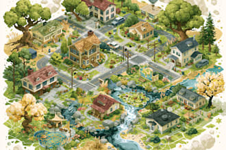 create amazing isometric illustrationse
