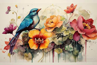 do watercolor painting of animals, botanicals,  objects