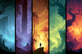 create stunning fantasy background and scenery illustration