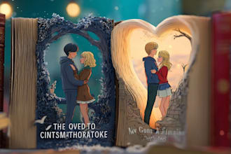 a stunning romance book cover or an adult book cover