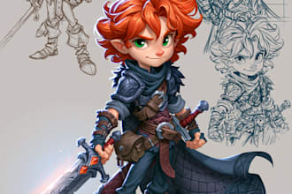 draw 2d game character or game character