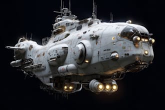 draw high quality spaceship concept