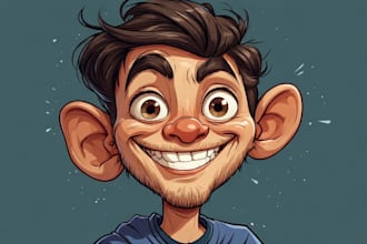 draw funny cartoon character, caricature art