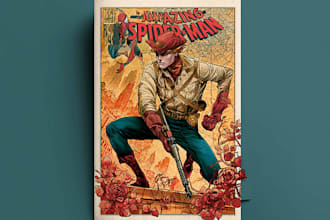 design a stunning superhero comic cover artwork