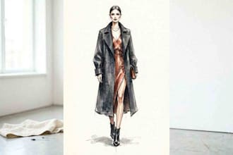 draw fashion illustration , sketch , model