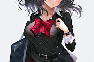 anime character an illustration and anime character