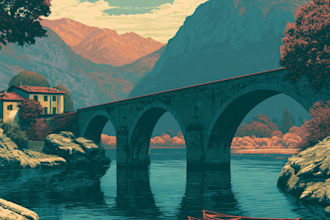 make a vintage travel poster design with professional quality