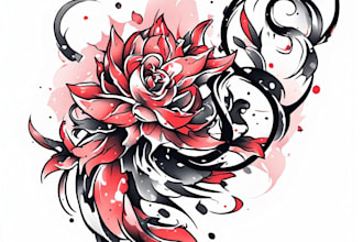 create custom tattoo design illustration and concept art