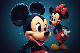 do cute disney cartoon portrait and portrait art