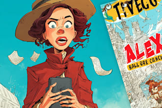 design a colorful cartoon book cover illustration
