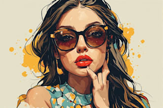 draw a fashion illustration, sketch, portrait