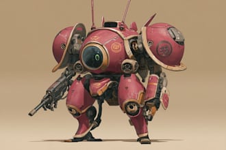 amazing character mecha robot illustration
