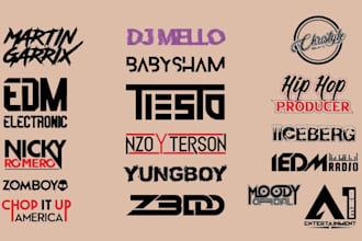create music, band, metal, edm, or custom font logo design