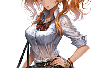 draw anime character or portrait, fanart, oc, pfp