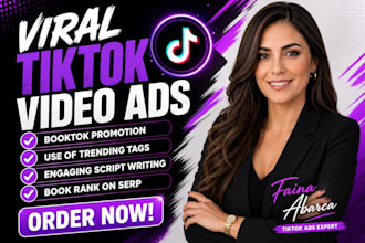 create viral tiktok video ads, tiktok book promotion, booktok, tik tok video ads