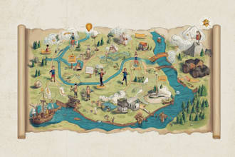 design awesome character rpg fantasy cartoon art and map