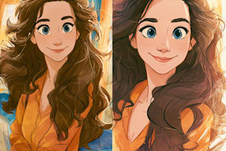 draw a cute disney style portrait