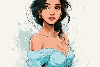 draw disney portrait, avatar cartoon of you
