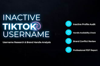 research inactive tiktok username and brand handle claim assistance