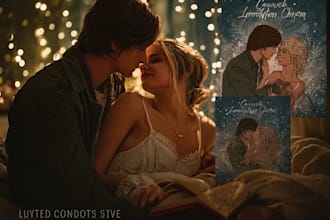 design a professional fantasy and romance novel cover