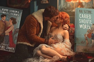 create a unique romance novel cover illustration