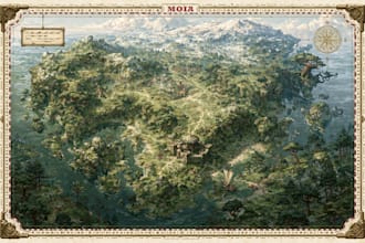 create a high quality fantasy map art