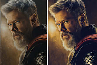 paint a real oil portrait painting on canvas