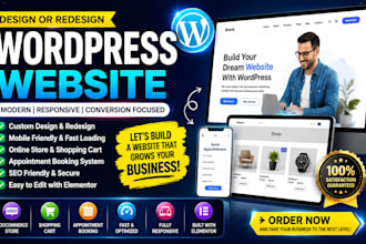 create a wordpress website with online store, shopping cart and appointment book