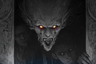 create realistic dark art horror illustrations