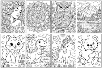 design adult coloring book kids coloring book for amazon kdp coloring book pages