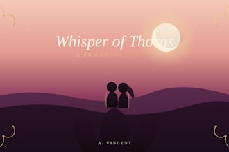 design a romantasy illustrated book cover as a book illustrator