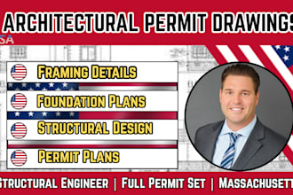 structural engineer architectural permit drawing full permit set massachusetts