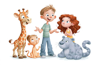 draw children story book illustration and picture