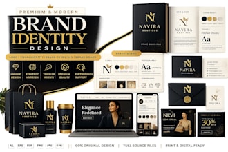 design timeless brand identity with logo, brand guidelines and visual identity