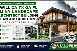 ca tx ga fl nj ny landscape architect building plan adu addition for city permit