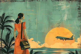 design retro vintage travel poster