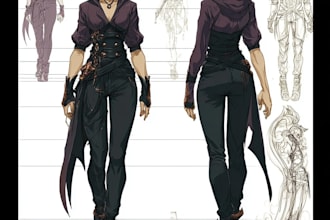design character sheet or reference sheet for your character