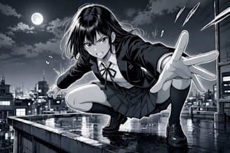 do anime manga illustration, manga comic page