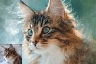 do a custom pet portrait, dog , cat portrait in disney style