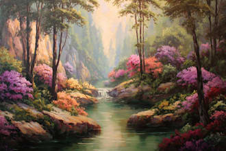 paint landscape in oil painting