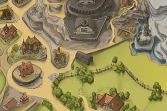 do fantasy map illustration