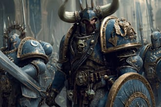 paint a grimdark sci fi commander portrait and epic fantasy character art