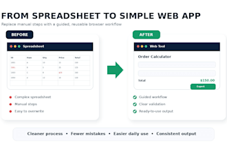 convert your excel workflow into a web app