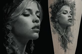 create an awesome tattoo design as a tattoo artist