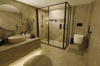 design and render a realistic modern bedroom interior