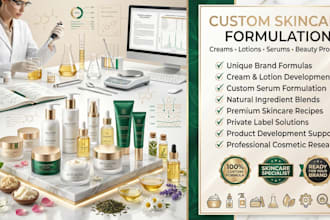 formulate custom skincare product, creams, lotion, serum for your brand